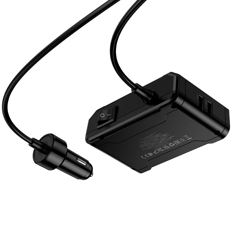 Hoco Z64 Anshun 240W digital display 3-in-1 cigarette lighter(2C2A) car charger black