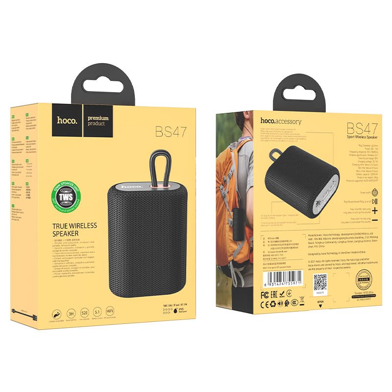 Hoco BS47 Uno sports BT speaker - Black - Saif Al Najmi KwWireless SpeakersHocoSaif Al Najmi KwBS47-BLAHoco BS47 Uno sports BT speaker - Black - Saif Al Najmi Kw