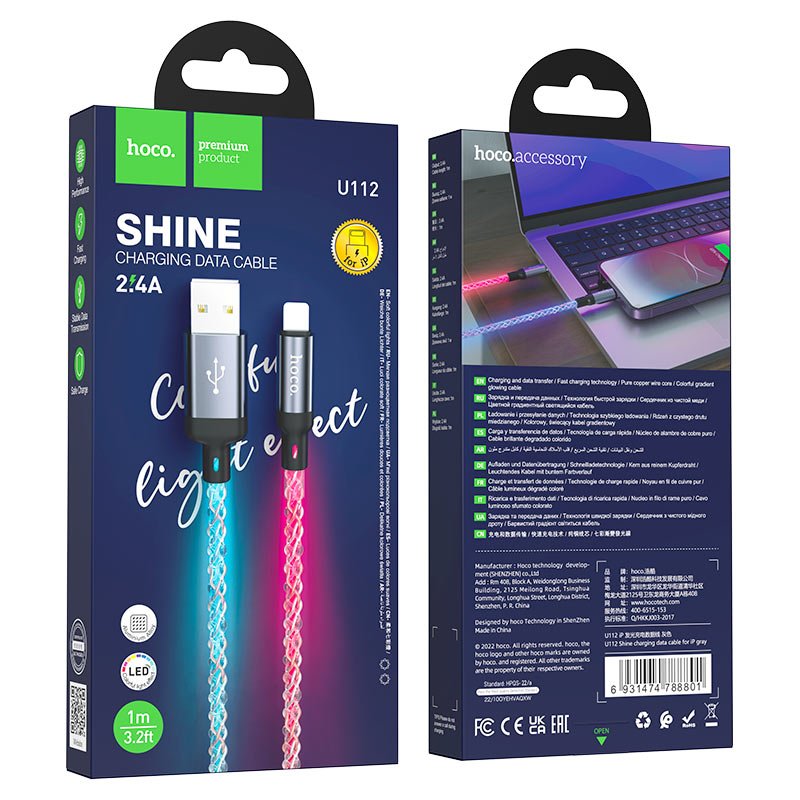 Hoco U112 Shine charging data cable for iP 1M - Gray - Saif Al Najmi KwData CablesHocoSaif Al Najmi KwHoco-5474Hoco U112 Shine charging data cable for iP 1M - Gray - Saif Al Najmi Kw