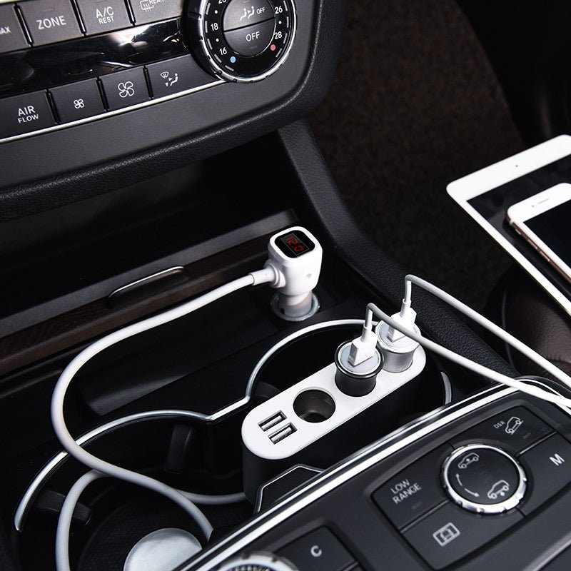 Z13 LCD one - pull - three car charger - silver - Saif Al Najmi KwCar ChargersHocoSaif Al Najmi KwZ13127400Z13 LCD one - pull - three car charger - silver - Saif Al Najmi Kw