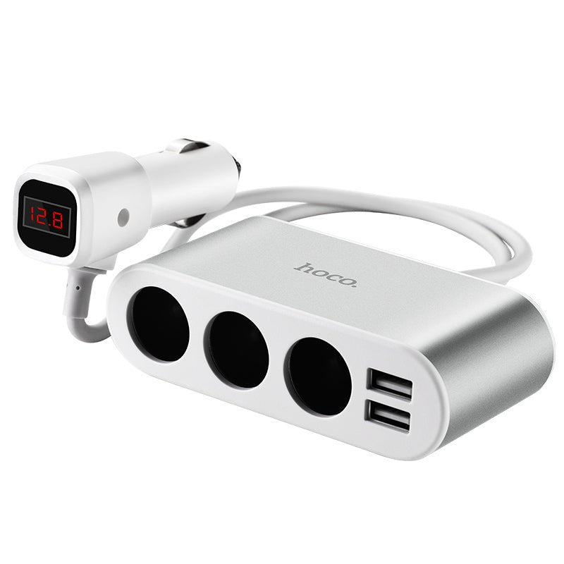 Z13 LCD one - pull - three car charger - silver - Saif Al Najmi KwCar ChargersHocoSaif Al Najmi KwZ13127400Z13 LCD one - pull - three car charger - silver - Saif Al Najmi Kw