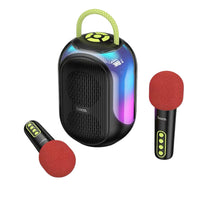 HOCO DS68 Cool RGB Bluetooth Speaker with Dual Wireless Microphones – 10W – Black