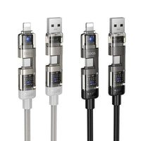 hoco U151 240W 4 in 1 USB and Type-C to Type-C and 8 Pin Charging Cable - Image 1