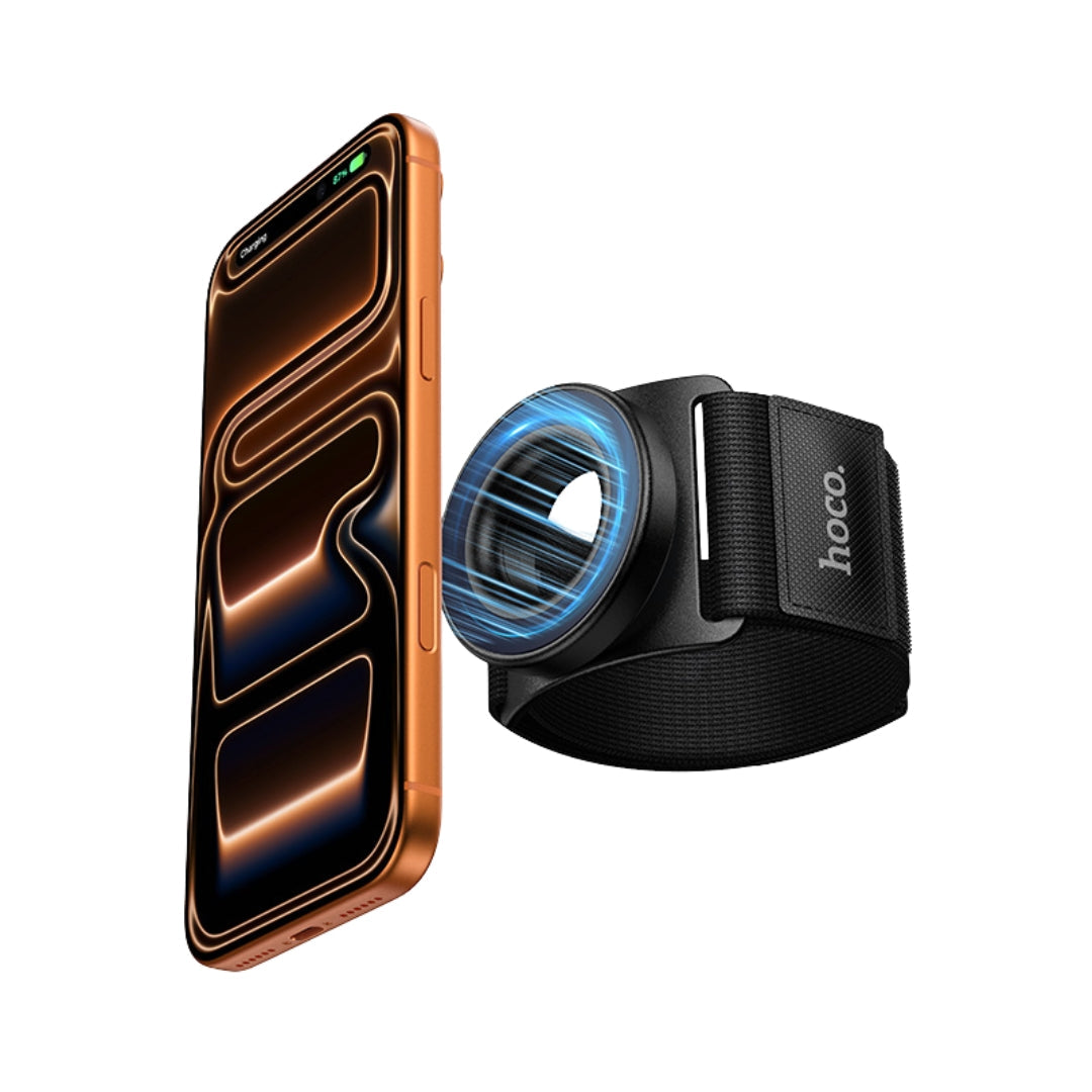 HOCO GT20 Magnetic Wrist & Armband Phone Holder with 360° Rotation – Black
