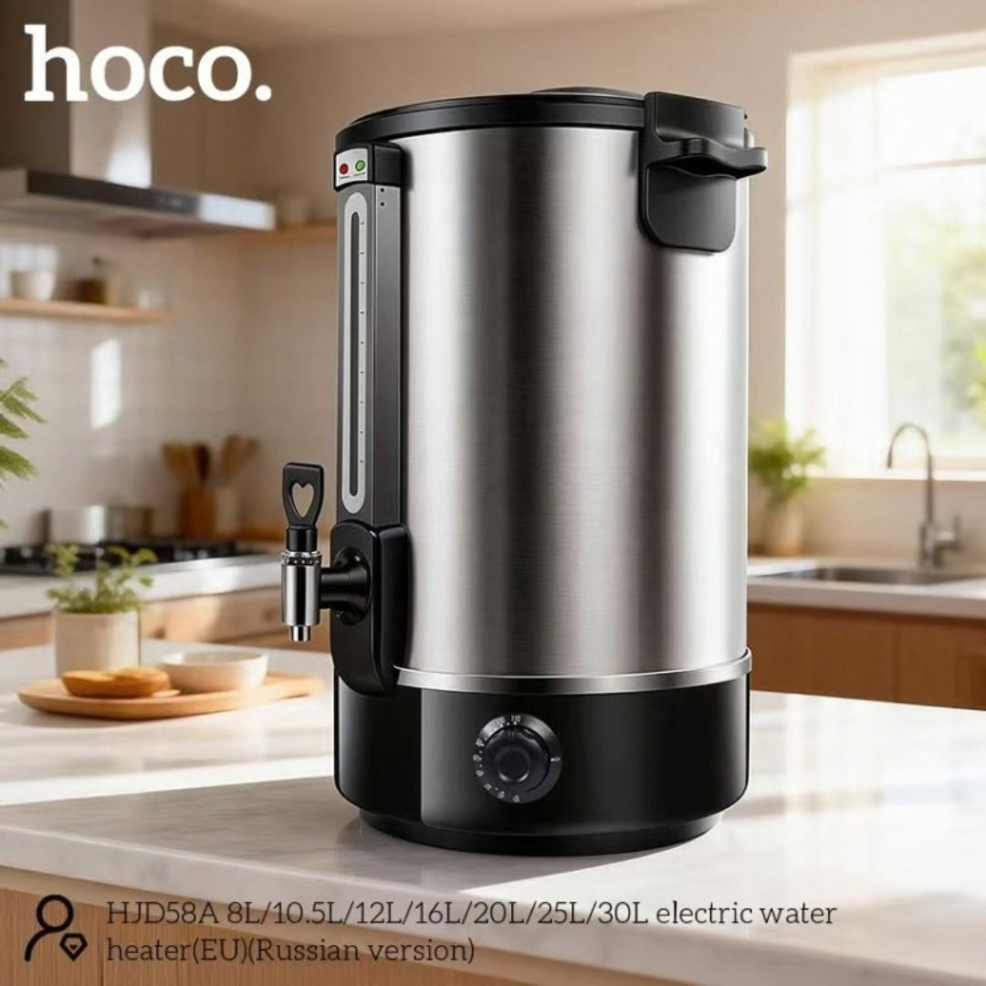 HOCO HJD58A 20L Electric Thermopot Water Heater with Stainless Steel Body & Dispensing Tap