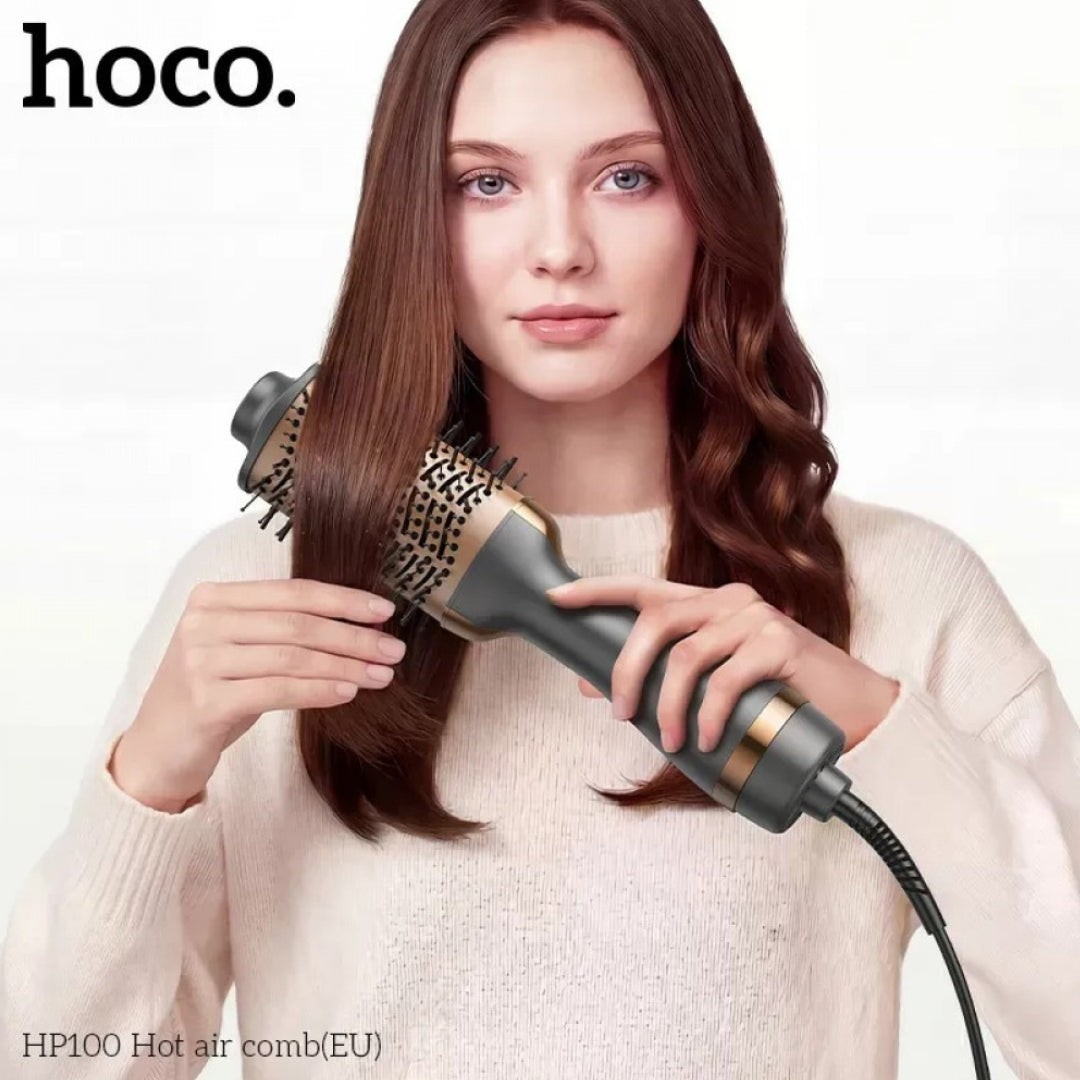 HOCO HP100 Hot Air Styling Brush – Hair Dryer, Straightener & Volumizer