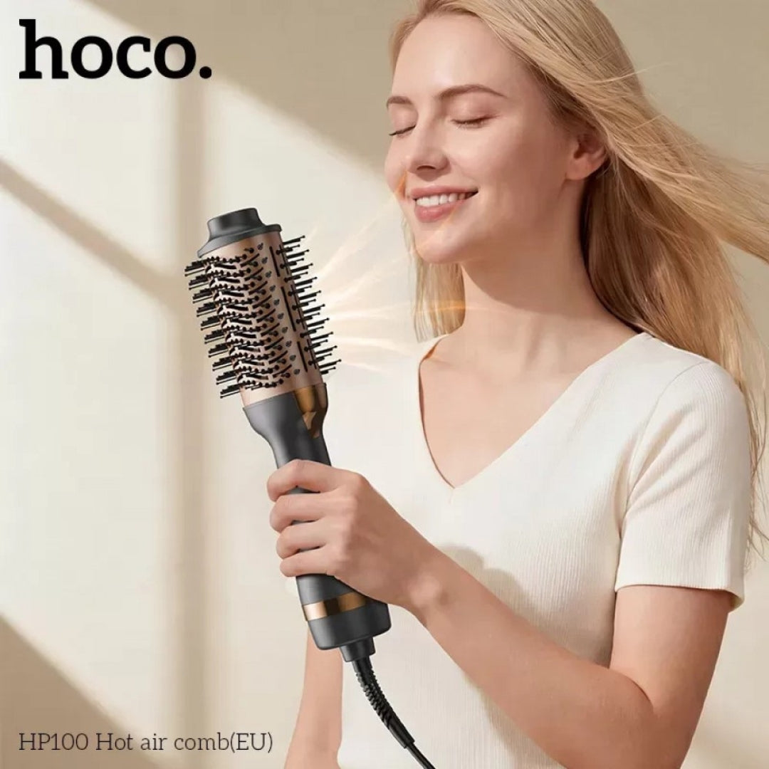 HOCO HP100 Hot Air Styling Brush – Hair Dryer, Straightener & Volumizer