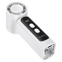 HOCO HX601 High-Speed Portable Handheld & Desktop Fan with 100 Airflow Levels – White