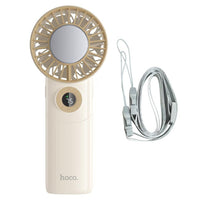 HOCO HX605 Ice Pack Series Foldable Semiconductor Cooling Fan with Digital Display – Beige