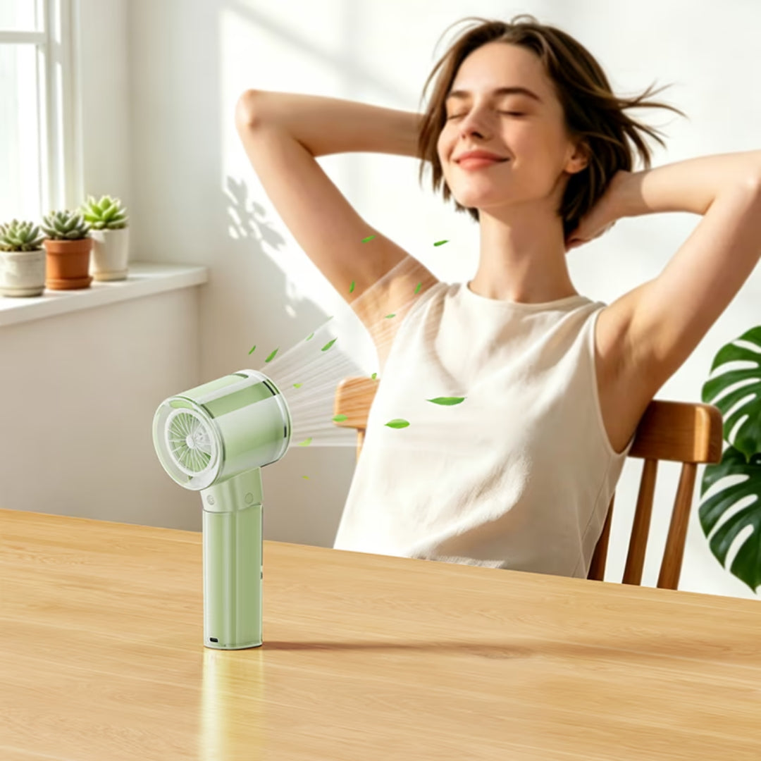 HOCO HX614 Spray Series Portable Fan with Humidifier, 100-Speed Airflow & LED Display – 4 Colors
