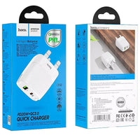 C85B Bright dual port PD20W+QC3.0 charger(UK) - White - Saif Al Najmi KwChargersHocoSaif Al Najmi KwHOCO C85B129675C85B Bright dual port PD20W+QC3.0 charger(UK) - White - Saif Al Najmi Kw