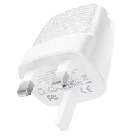 C85B Bright dual port PD20W+QC3.0 charger(UK) - White - Saif Al Najmi KwChargersHocoSaif Al Najmi KwHOCO C85B129675C85B Bright dual port PD20W+QC3.0 charger(UK) - White - Saif Al Najmi Kw