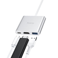 HB14 Easy use Type - C adapter(Type - C to USB3.0+HDMI+PD) - Silver - Saif Al Najmi KwOTG / ConnectorsHocoSaif Al Najmi KwHOCO HB14128926HB14 Easy use Type - C adapter(Type - C to USB3.0+HDMI+PD) - Silver - Saif Al Najmi Kw