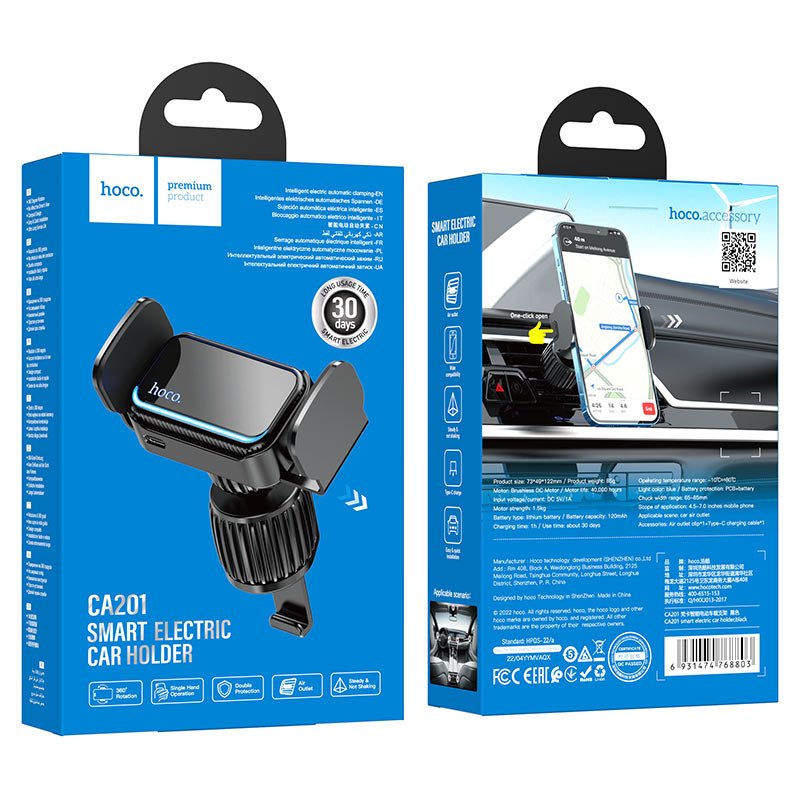 Hoco CA201 Car Air Vent Phone Holder – Compact & Universal Mount - Saif Al Najmi KwPhone HolderHocoSaif Al Najmi KwHoco CA201 Car Air Vent Phone Holder – Compact & Universal Mount