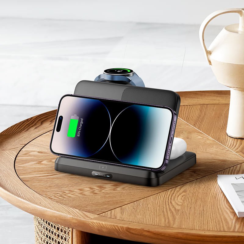 Hoco CQ7 wireless charging desktop stand 15W output,charging for phone, headset and smartwatch - Saif Al Najmi KwWireless ChargersSaif Al Najmi KwSaif Al Najmi KwWhiteHoco CQ7 wireless charging desktop stand 15W output,charging for phone, headset and smartwatch