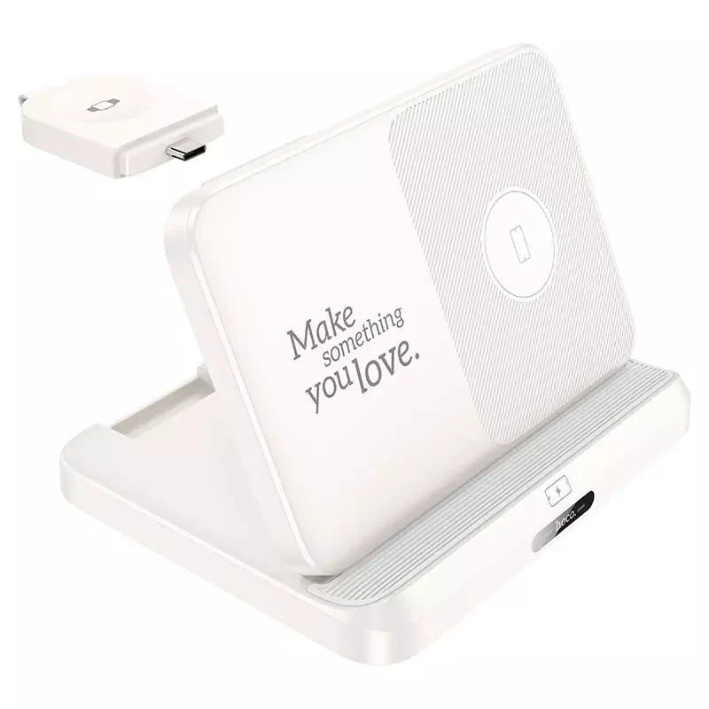 Hoco CQ7 wireless charging desktop stand 15W output,charging for phone, headset and smartwatch - Saif Al Najmi KwWireless ChargersSaif Al Najmi KwSaif Al Najmi KwWhiteHoco CQ7 wireless charging desktop stand 15W output,charging for phone, headset and smartwatch