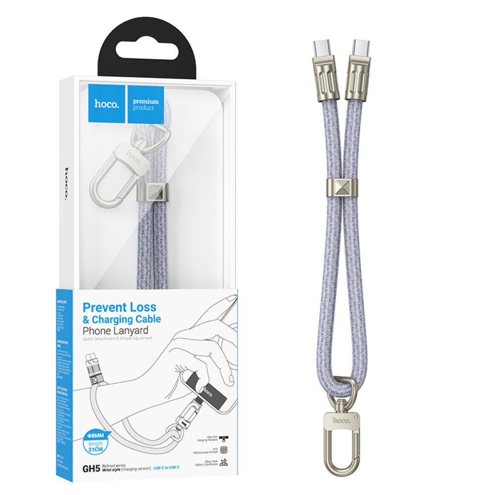 Hoco GH5 Adjustable Messenger Lanyard with typec to typec Cable - Saif Al Najmi KwData CableshocoSaif Al Najmi KwGreenHoco GH5 Adjustable Messenger Lanyard with typec to typec Cable