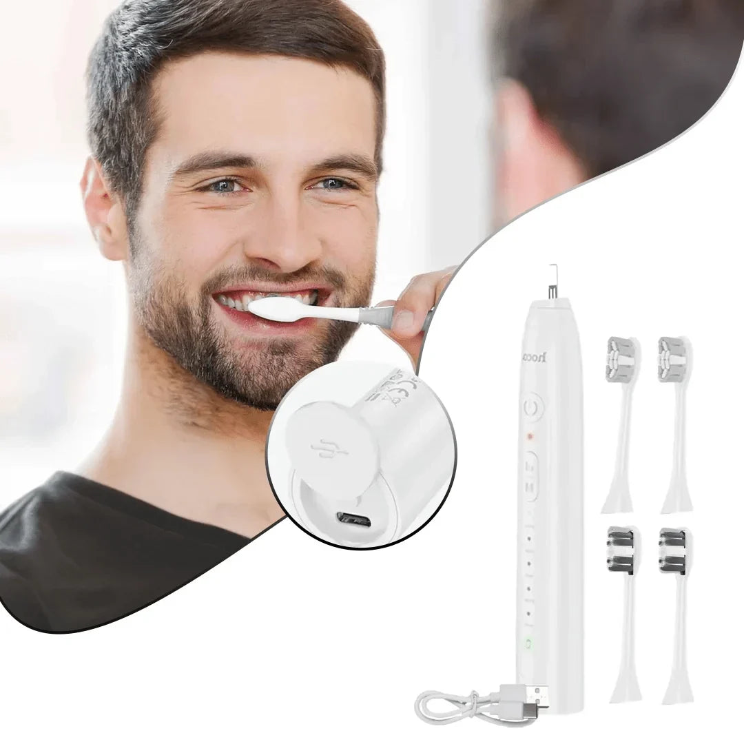 Hoco HP60 Rechargeable Electric Toothbrush – 4 Replacement Heads Included - Saif Al Najmi KwMens GroomingHocoSaif Al Najmi KwHoco HP60 Rechargeable Electric Toothbrush – 4 Replacement Heads Included
