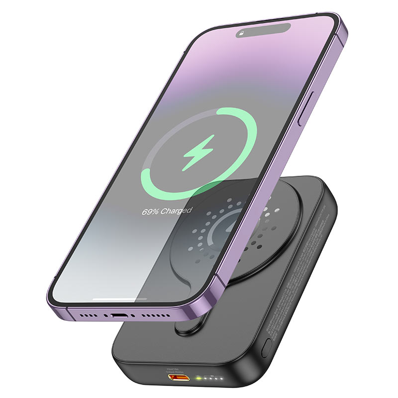 Hoco J117A "Esteem" PD20W Wireless Magnetic Power Bank 10000mAh - Black - Saif Al Najmi Kw
