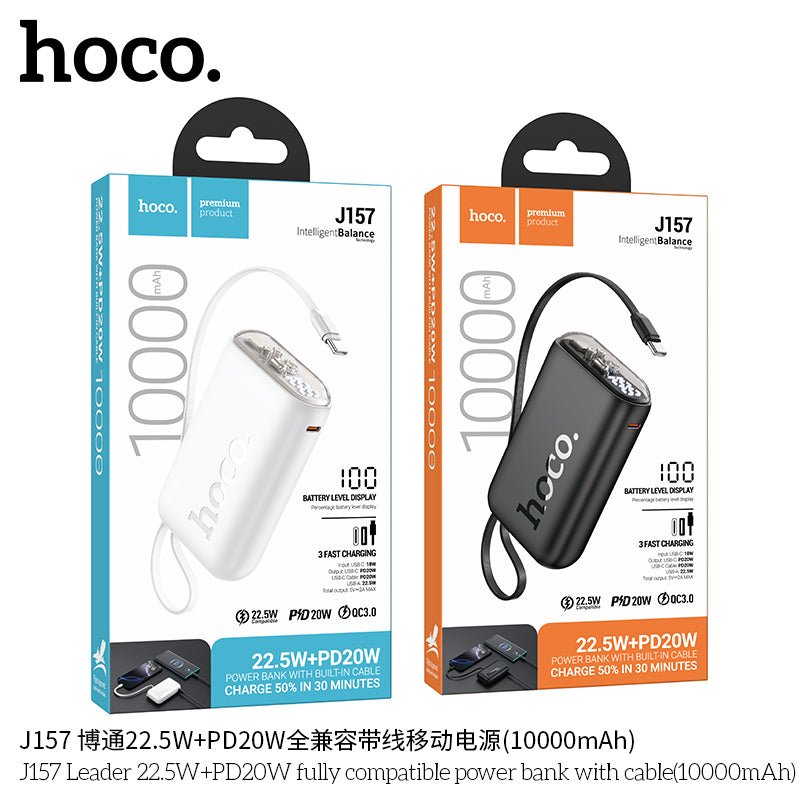 Hoco J157 Leader 22.5W + PD20W Power Bank – 10,000 mAh Fast Charger - Saif Al Najmi KwPower BanksHocoSaif Al Najmi KwWhiteHoco J157 Leader 22.5W + PD20W Power Bank – 10,000 mAh Fast Charger