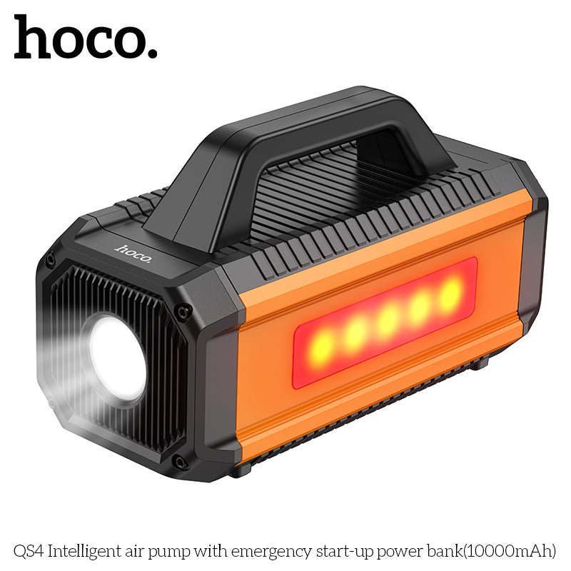 Hoco QS4 Air Pump with Emergency Start Power Bank 10000mAh - Multi - Function Portable Power - Saif Al Najmi KwCar Jump StarterHocoSaif Al Najmi KwHoco QS4 Air Pump with Emergency Start Power Bank 10000mAh - Multi - Function Portable Power - Saif Al Najmi Kw