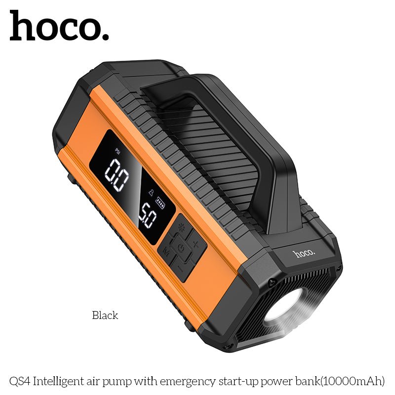 Hoco QS4 Air Pump with Emergency Start Power Bank 10000mAh - Multi - Function Portable Power - Saif Al Najmi KwCar Jump StarterHocoSaif Al Najmi KwHoco QS4 Air Pump with Emergency Start Power Bank 10000mAh - Multi - Function Portable Power - Saif Al Najmi Kw