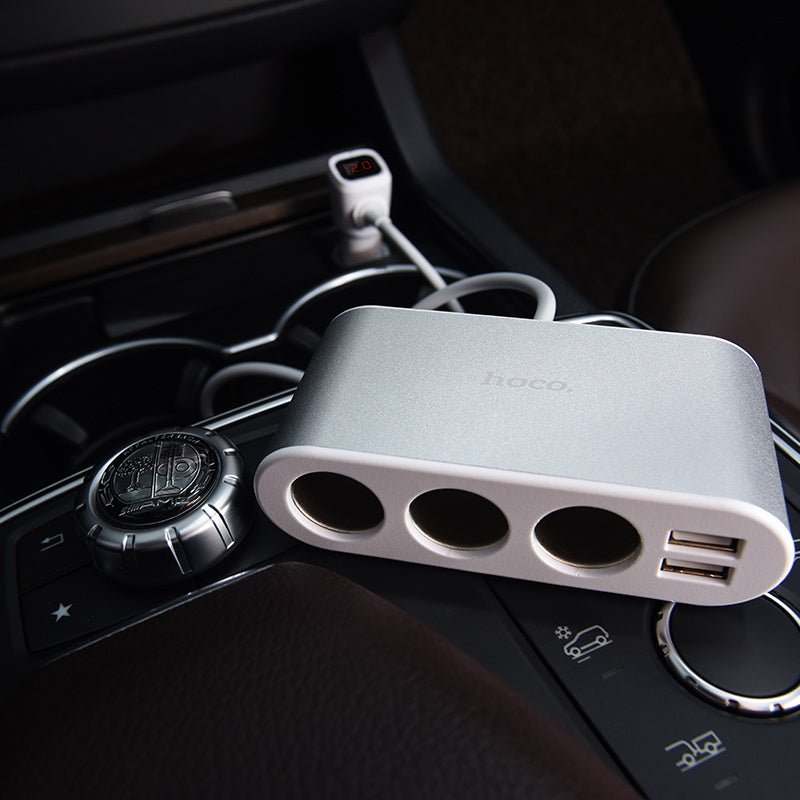 Z13 LCD one - pull - three car charger - silver - Saif Al Najmi KwCar ChargersHocoSaif Al Najmi KwZ13127400Z13 LCD one - pull - three car charger - silver - Saif Al Najmi Kw